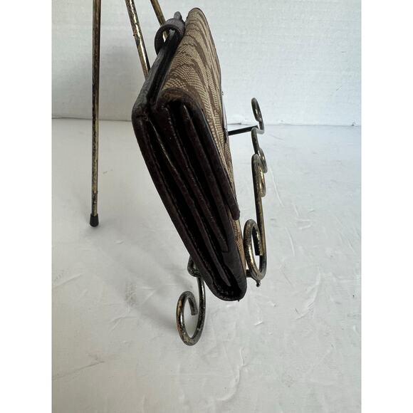 Gucci 154258 GG Long Bi-fold Brown Canvas Leather Wallet - Picture 3 of 9